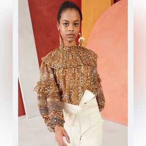 Ulla Johnson “Eleni” Floral Patterned Blouse, size 8